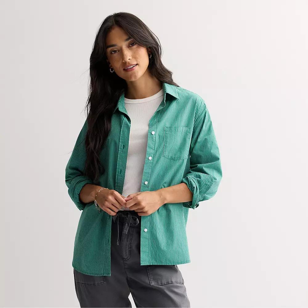 Petite Sonoma Goods For Life® Everyday Button-Up Shirt, Women's,  Product Image