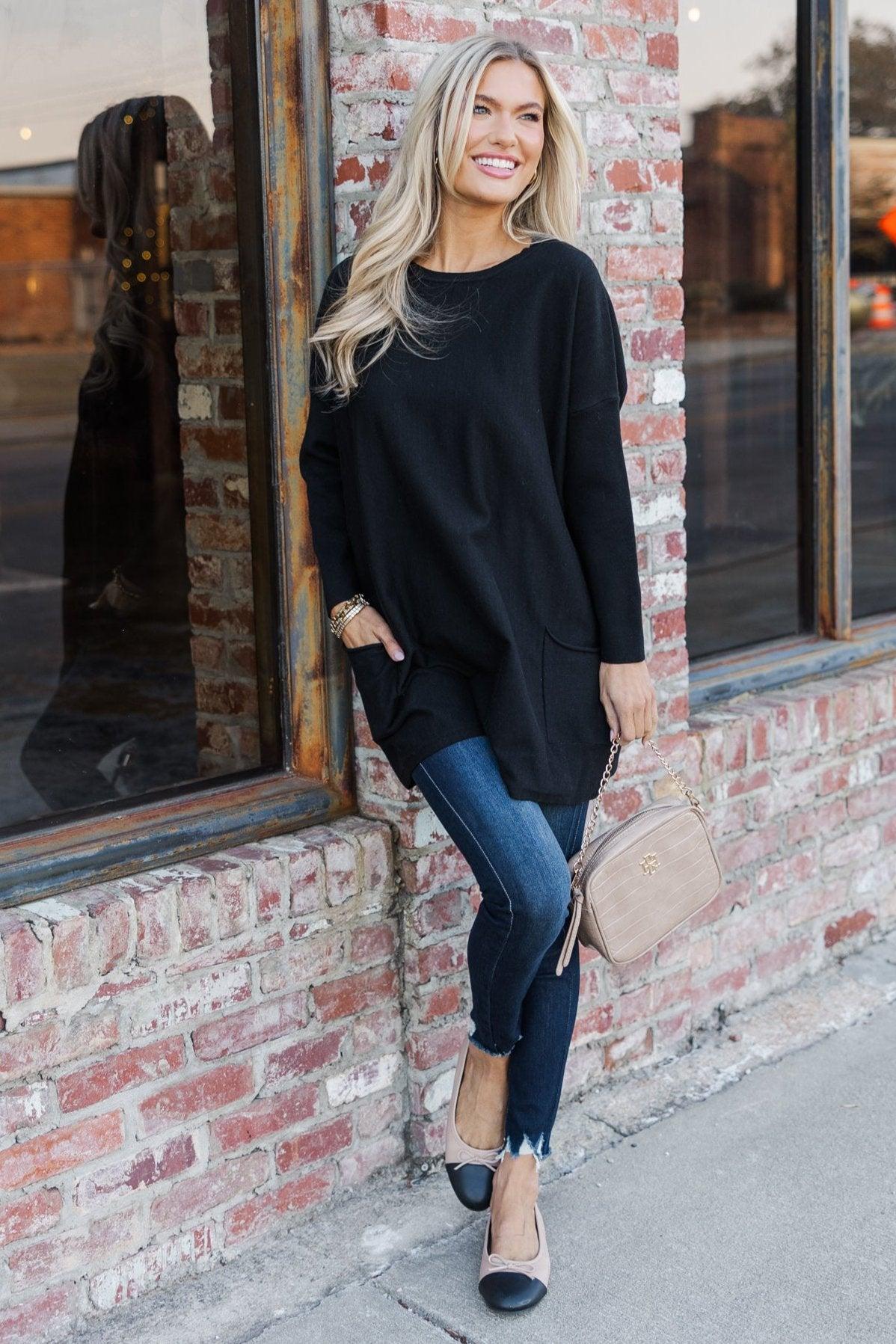 Loving My Life Black Pocket Tunic Female Product Image