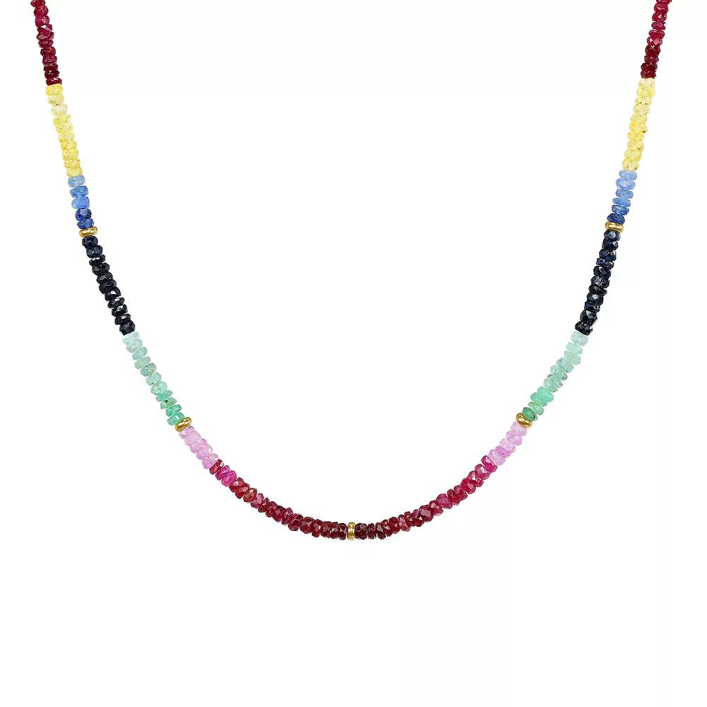 Jewelmak 14k Yellow Gold & Multi Gemstone Necklace, Women's, Size: 17", 14k Gold Product Image