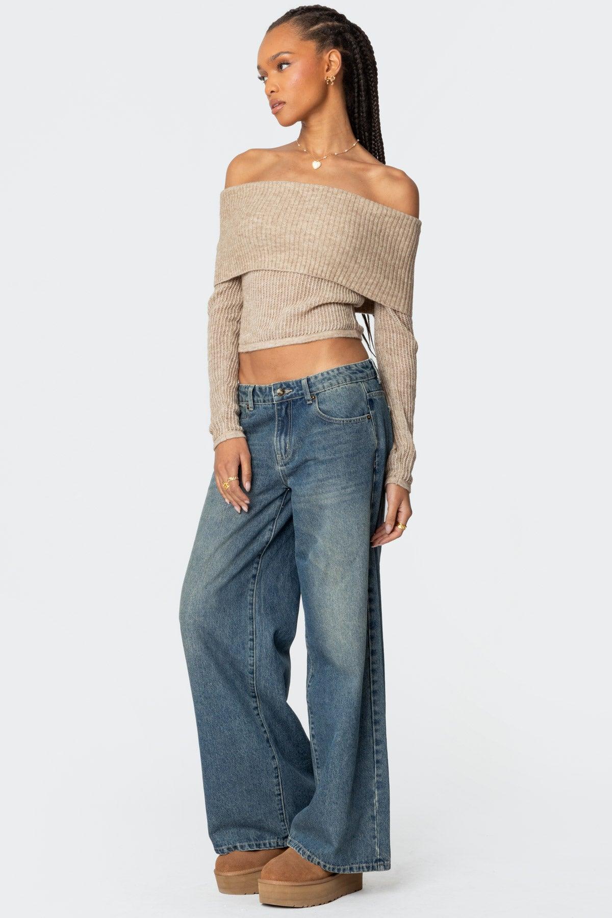 Lili Fold Over Knit Top Product Image