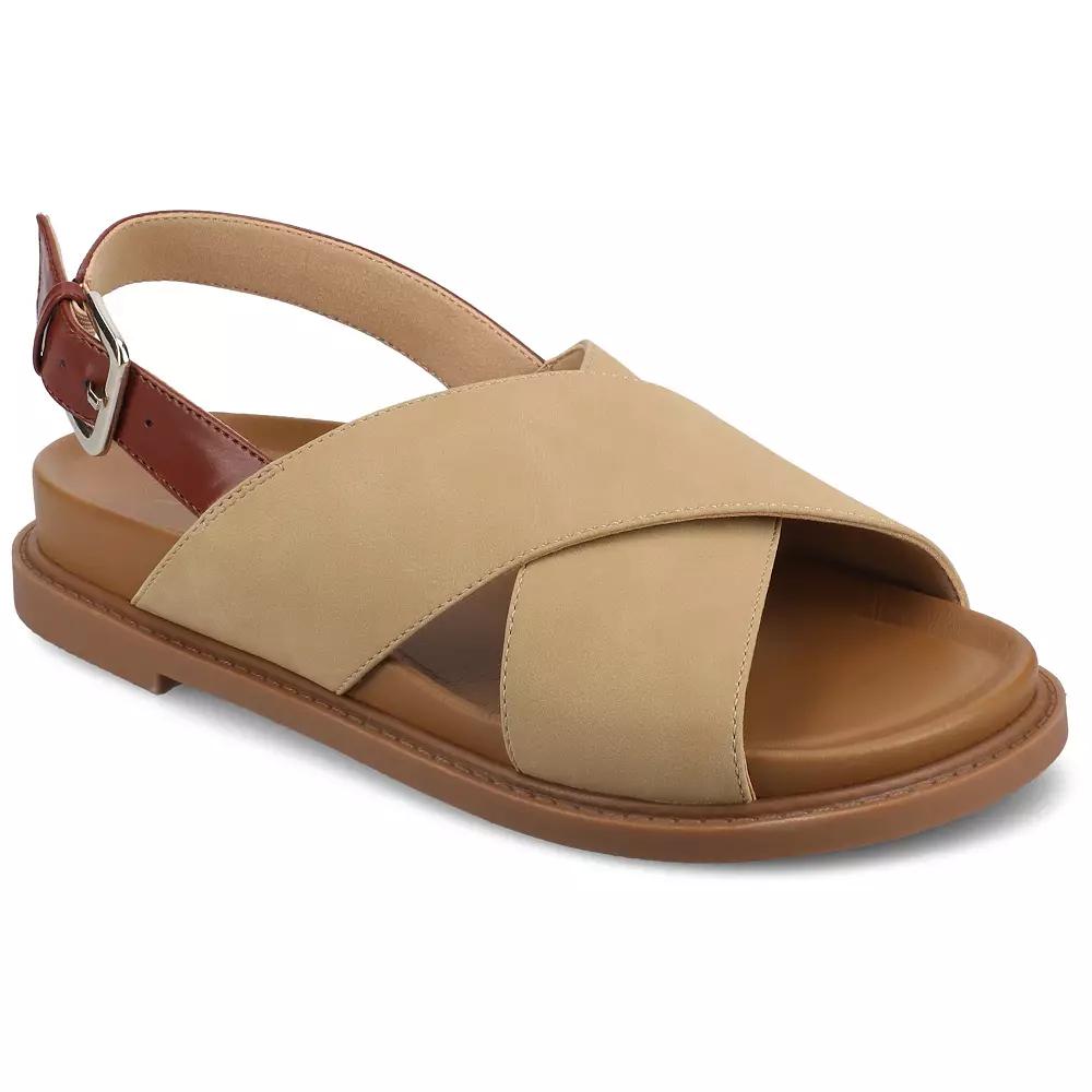 Journee Marinna Womens Flat Sandals Brown Product Image
