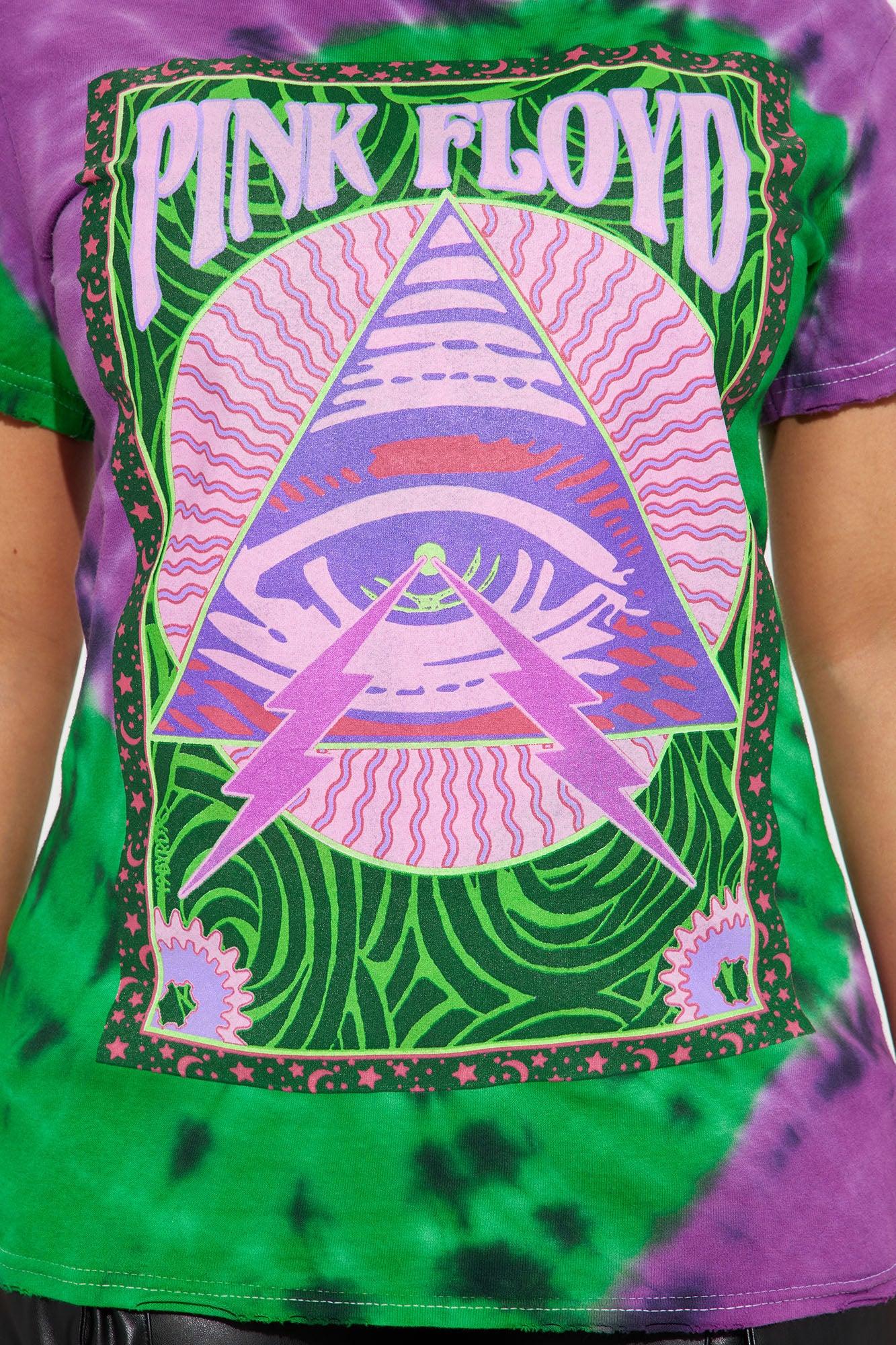 Pink Floyd Distressed Oversized Tie Dye Top - Magenta/combo Product Image