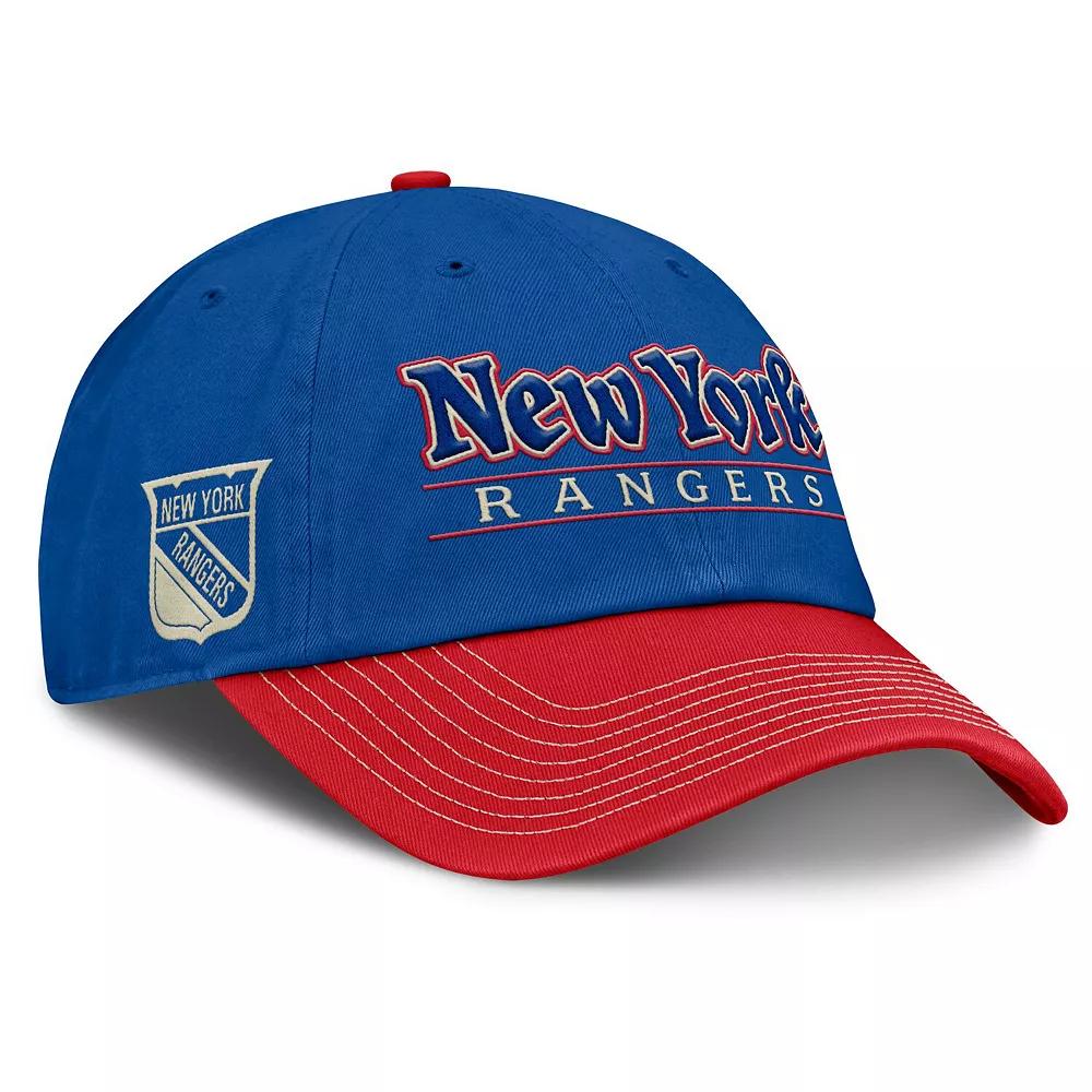Men's Fanatics Blue/Red New York Rangers Heritage Home Ice Two-Tone Adjustable Hat, Ran Blue Product Image