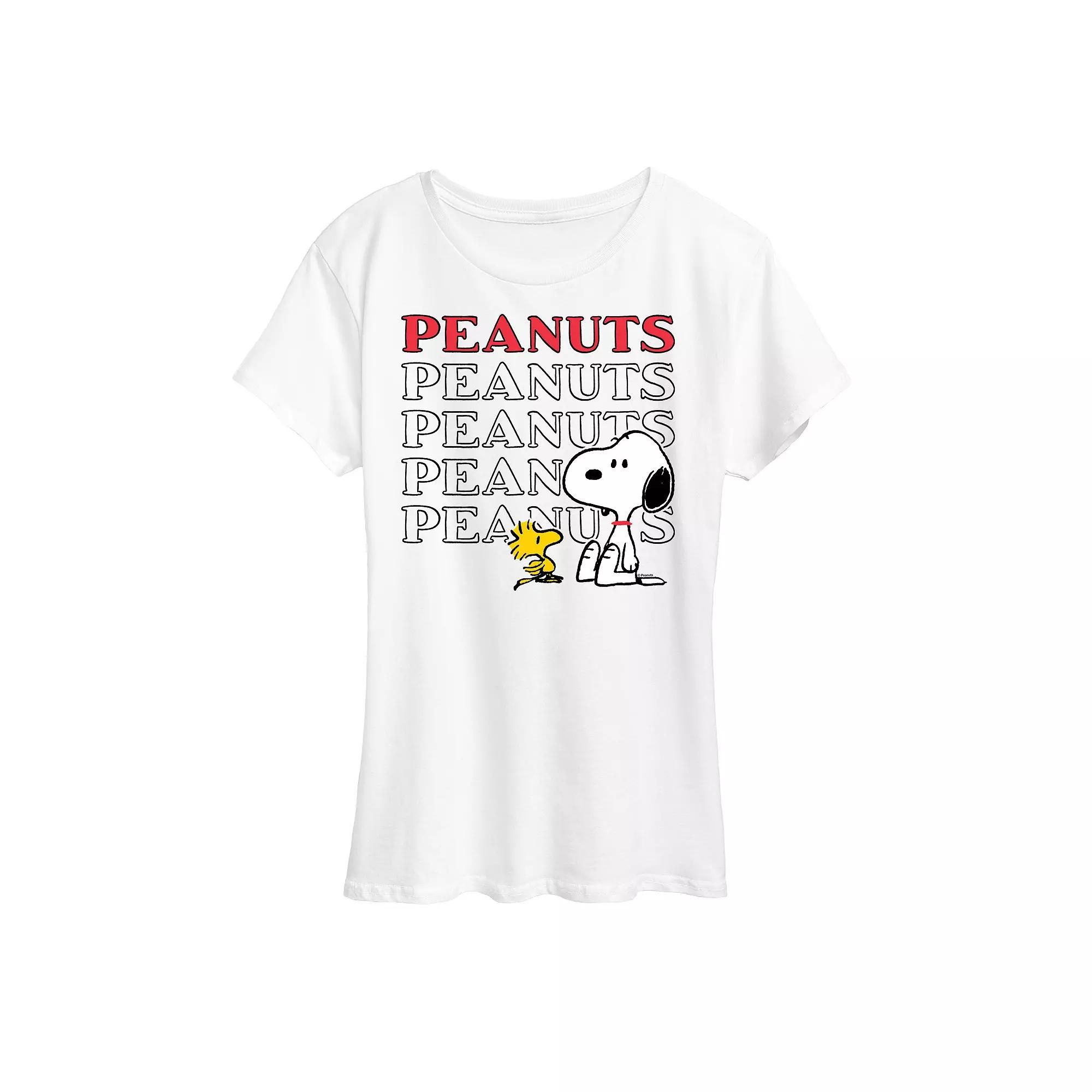 Women's Peanuts Snoopy Woodstock Logo Graphic Tee, Girl's,  Product Image