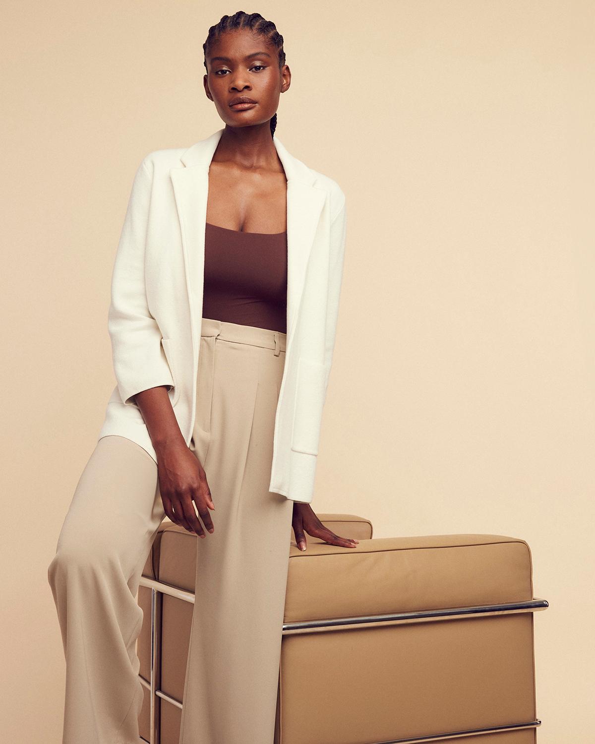 Quince | Women's Second Skin Square Neck Tank Top Bodysuit Nylon/Spandex Product Image