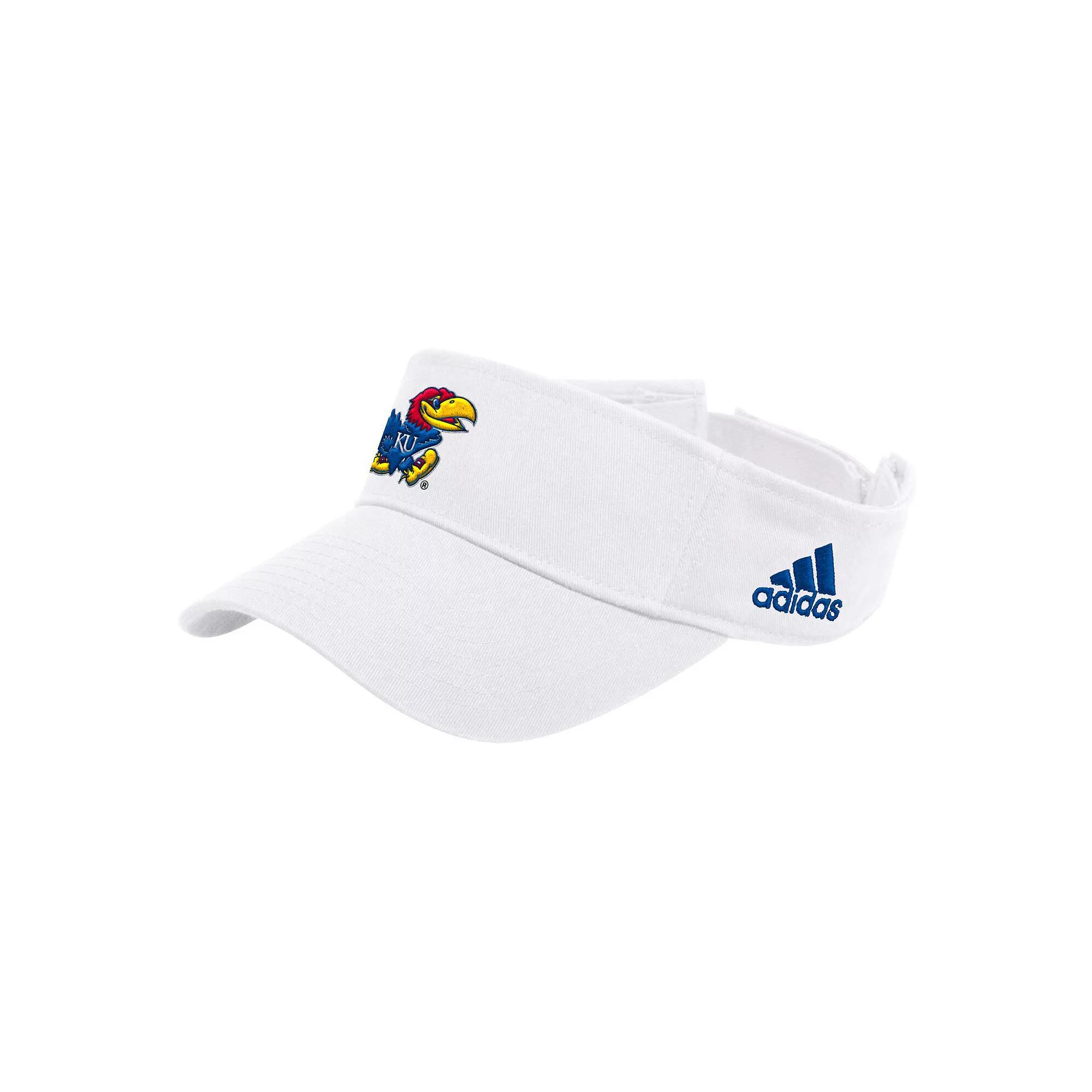 Men's adidas White Kansas Jayhawks Locker Room Team Adjustable Visor Product Image