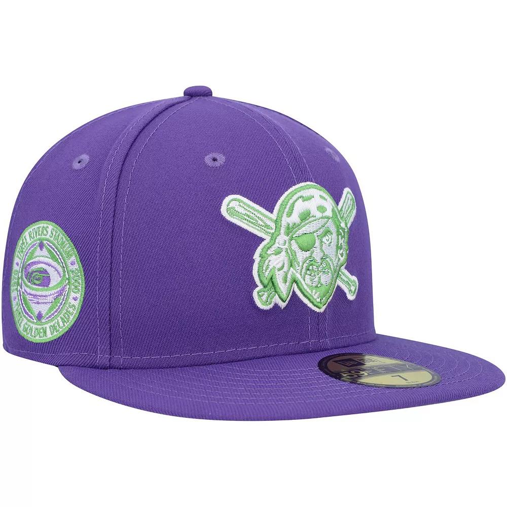 Men's New Era Purple Pittsburgh Pirates Lime Side Patch 59FIFTY Fitted Hat, Size: 8 Product Image