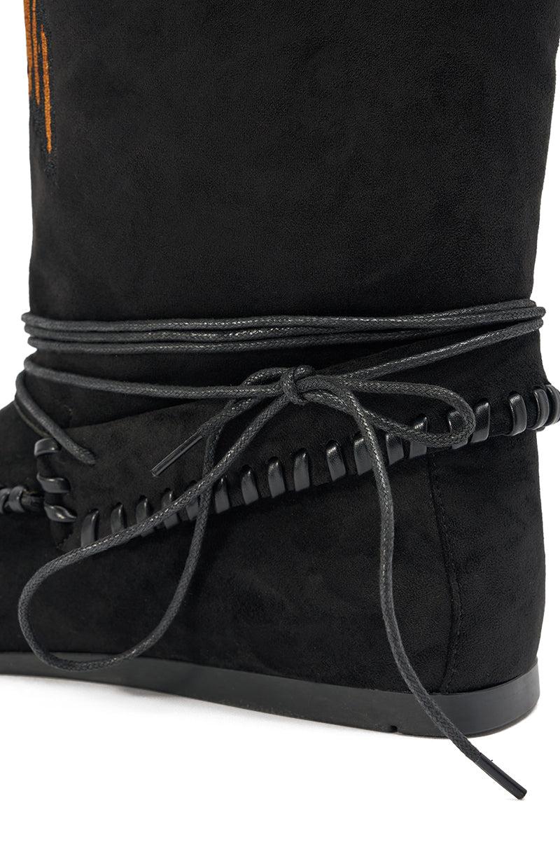 AZALEA WANG WERET BLACK FLAT BOOTIE Product Image