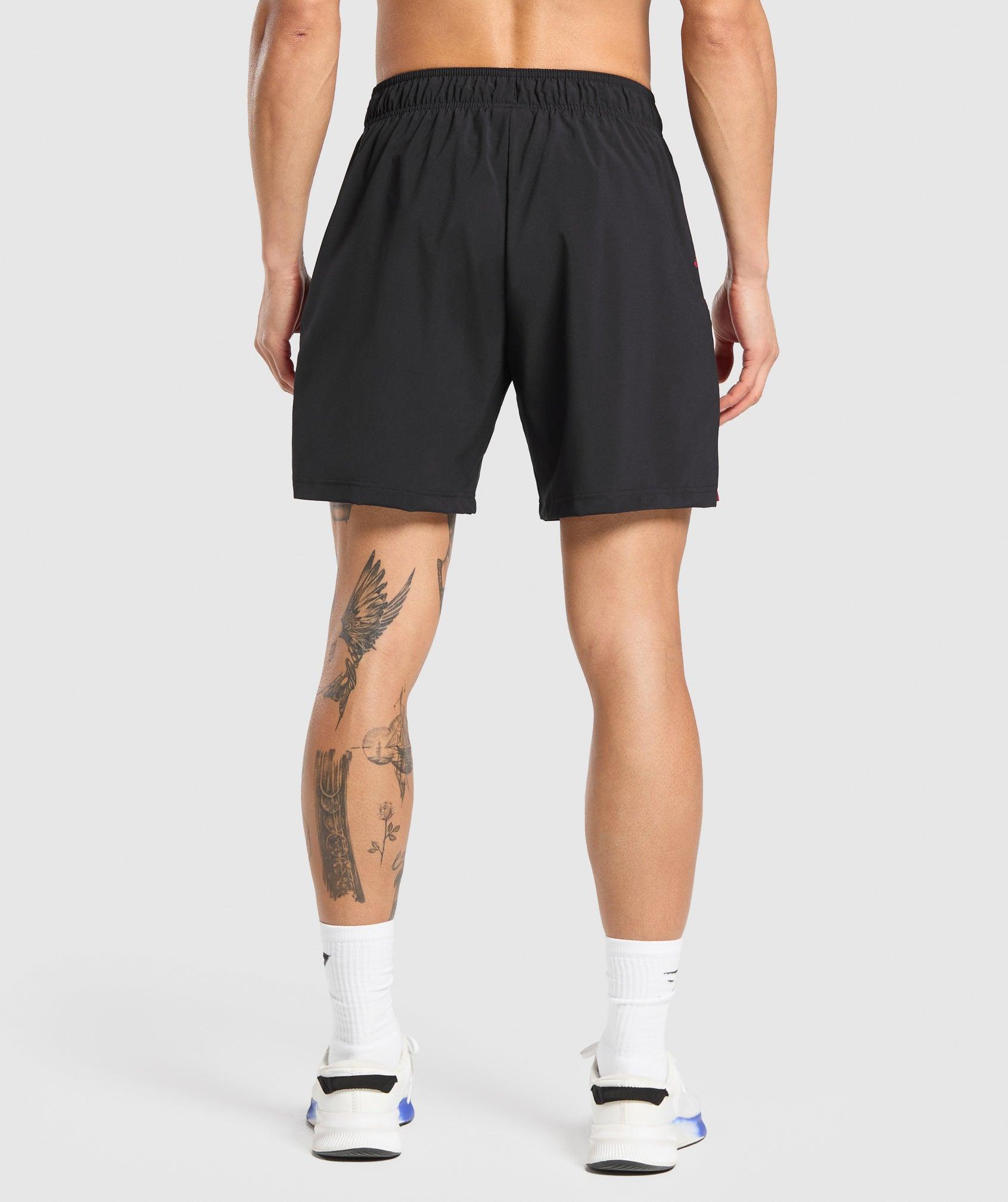 Gymshark Sport  7" Shorts - Black/Conditioning Red Male Product Image