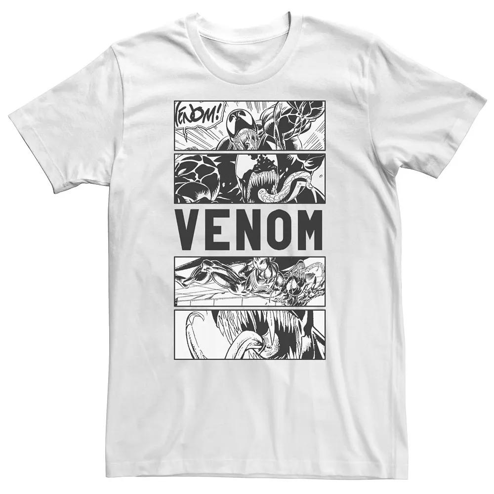 Big & Tall Marvel Venom Comics Black And White Tee, Men's,  Product Image