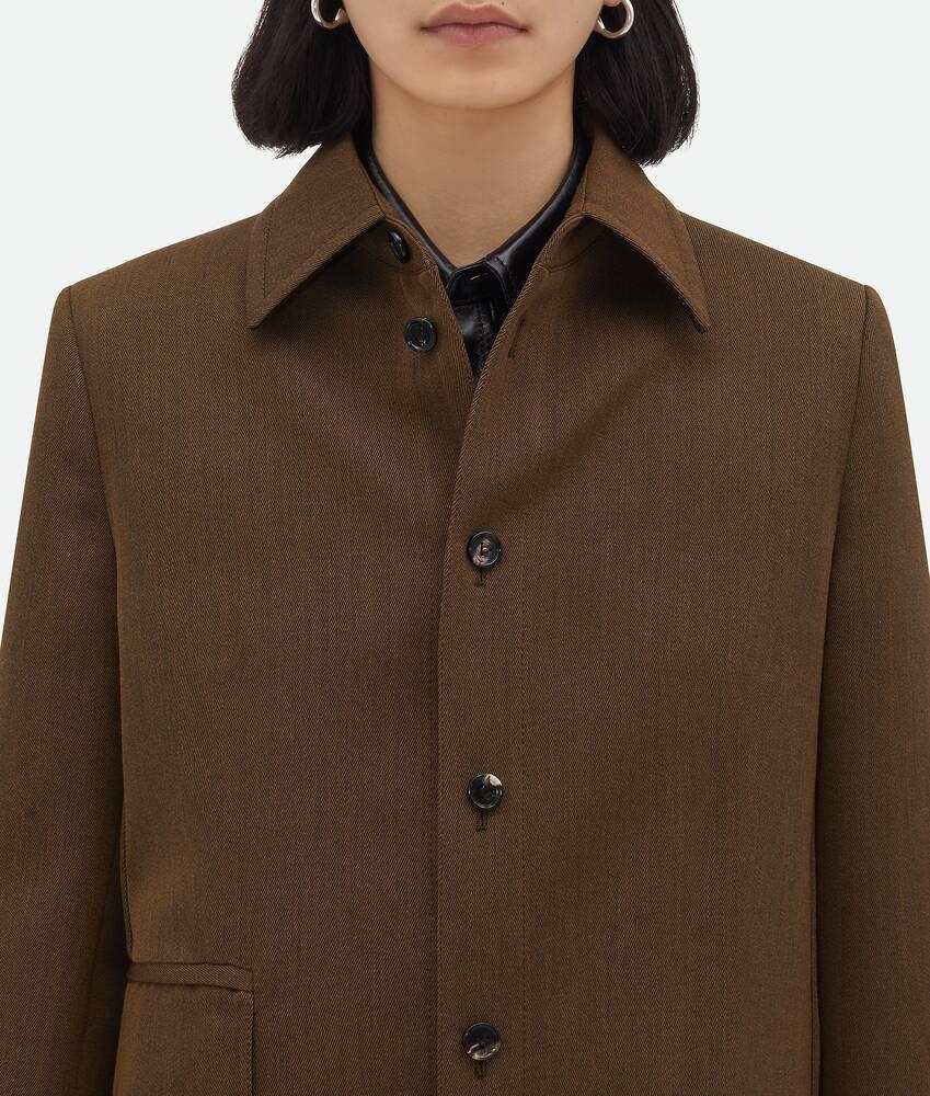 Women's Soft Wool Twill Overshirt in Dark jute melange Product Image
