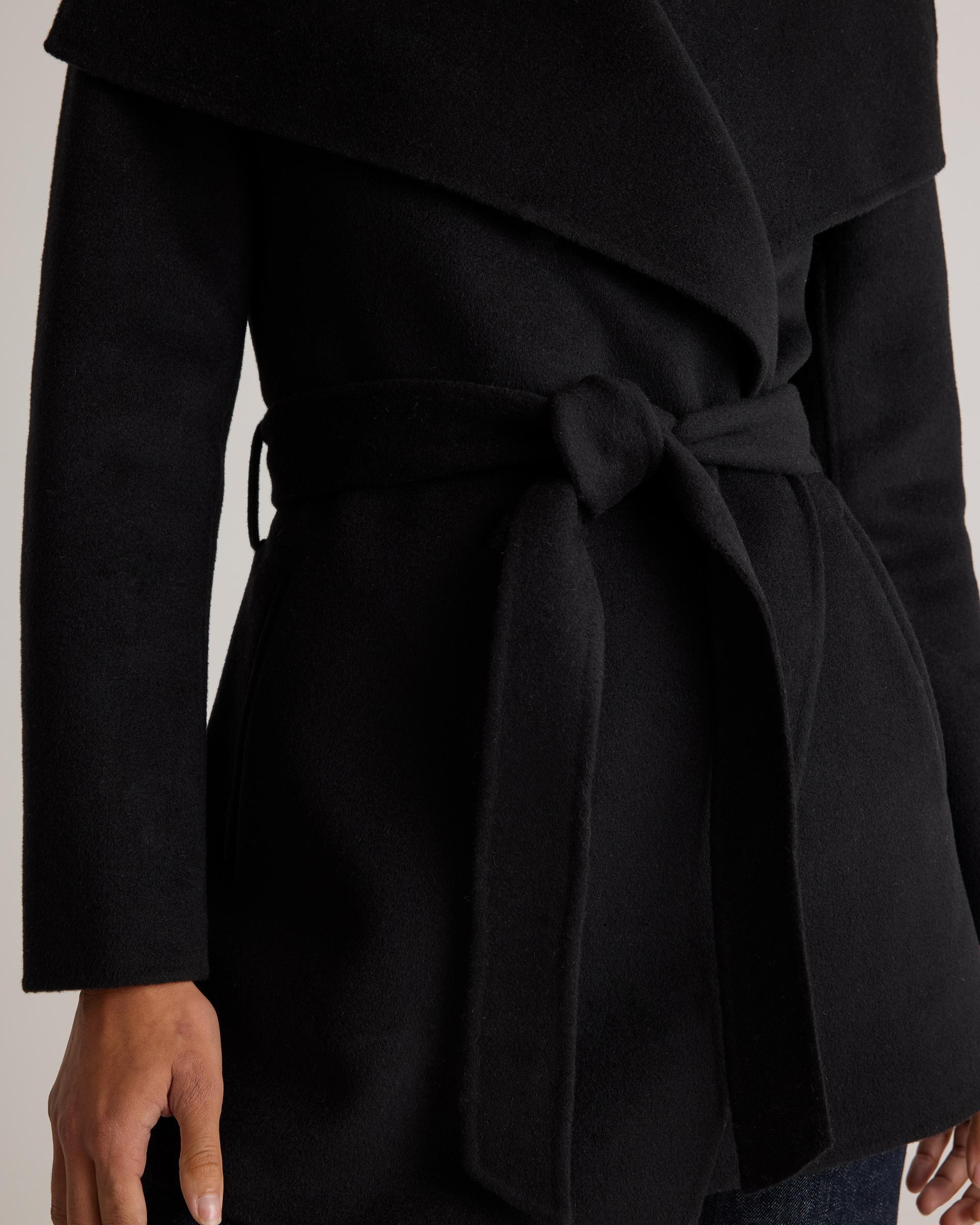 Quince | Women's Double-Faced Merino Wool Draped Collar Short Wrap Coat Product Image