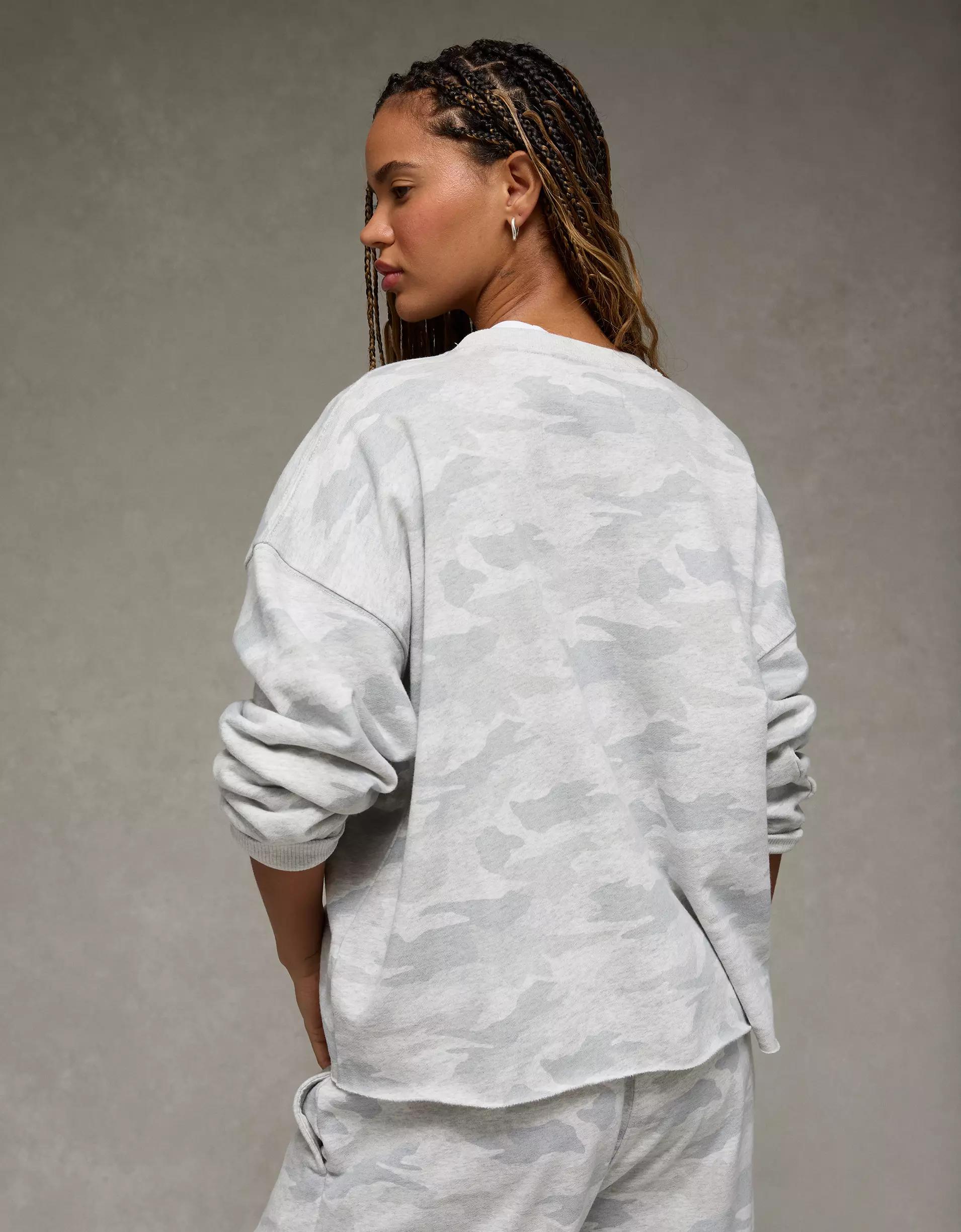 AE Everyday Luxe Cropped Cut-Off Sweatshirt Product Image