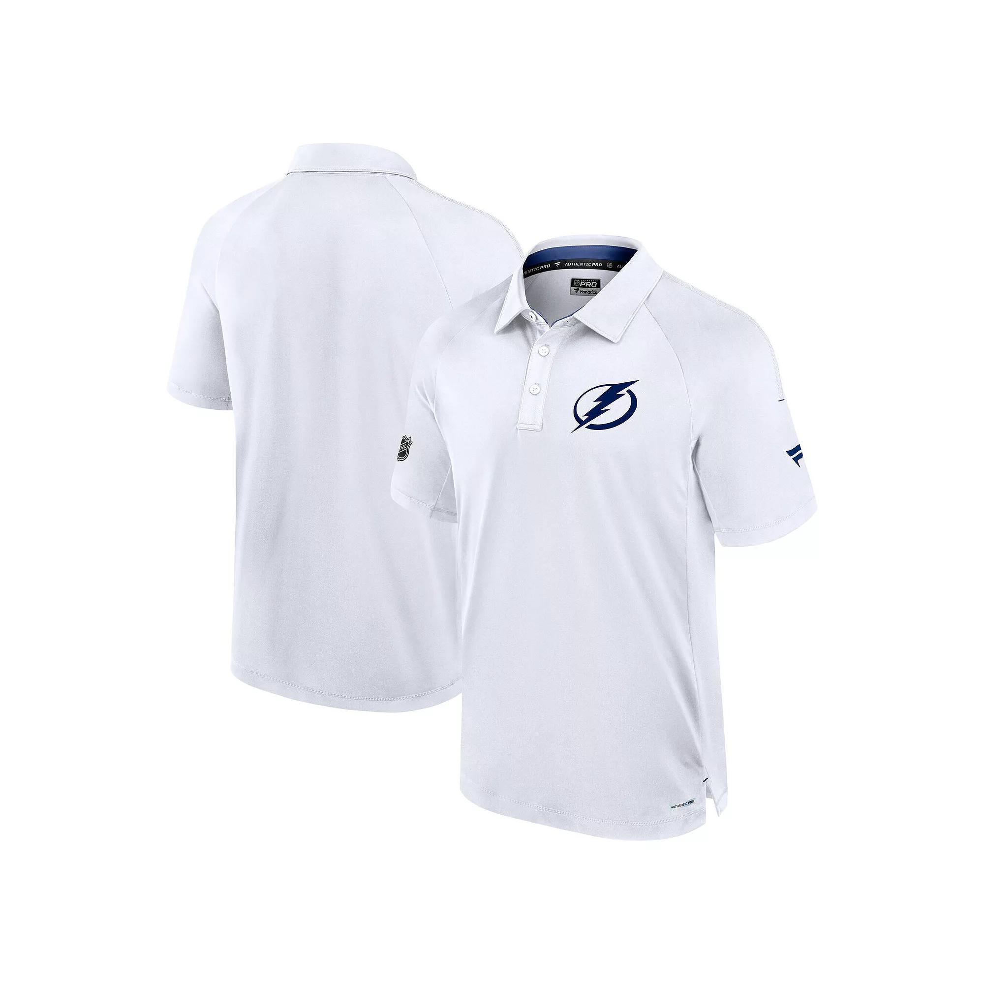 Men's Fanatics  White Tampa Bay Lightning Authentic Pro Rink Polo, Size: XL, Lgh White Product Image