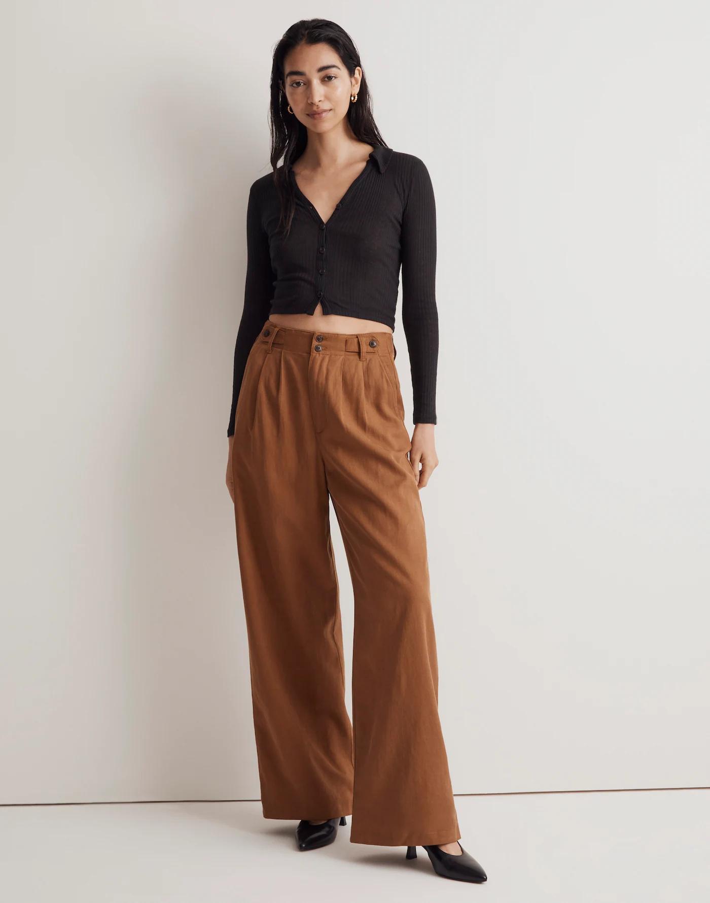 The Petite Harlow Wide-Leg Pant Product Image