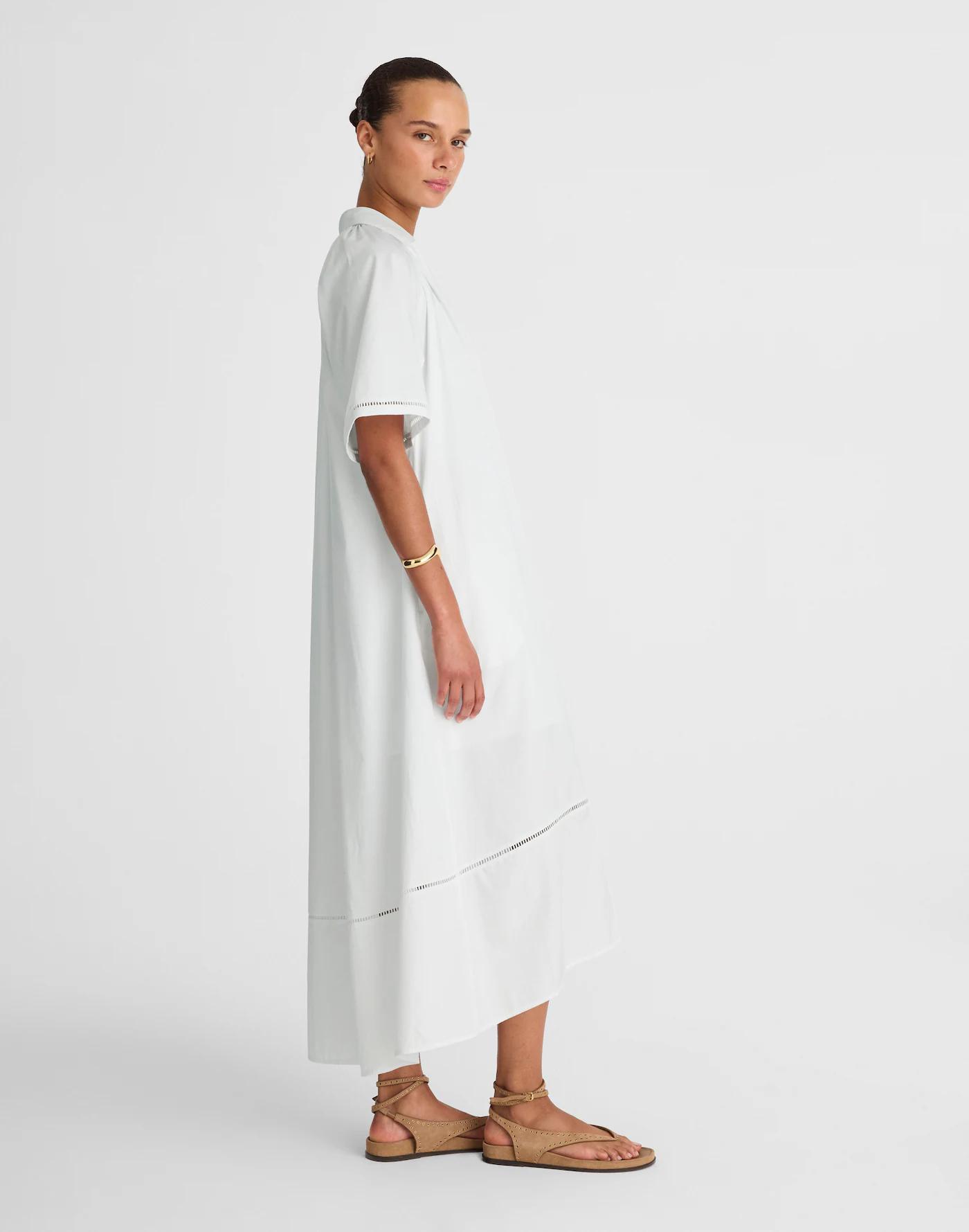 Poplin Splitneck Midi Shirtdress Product Image