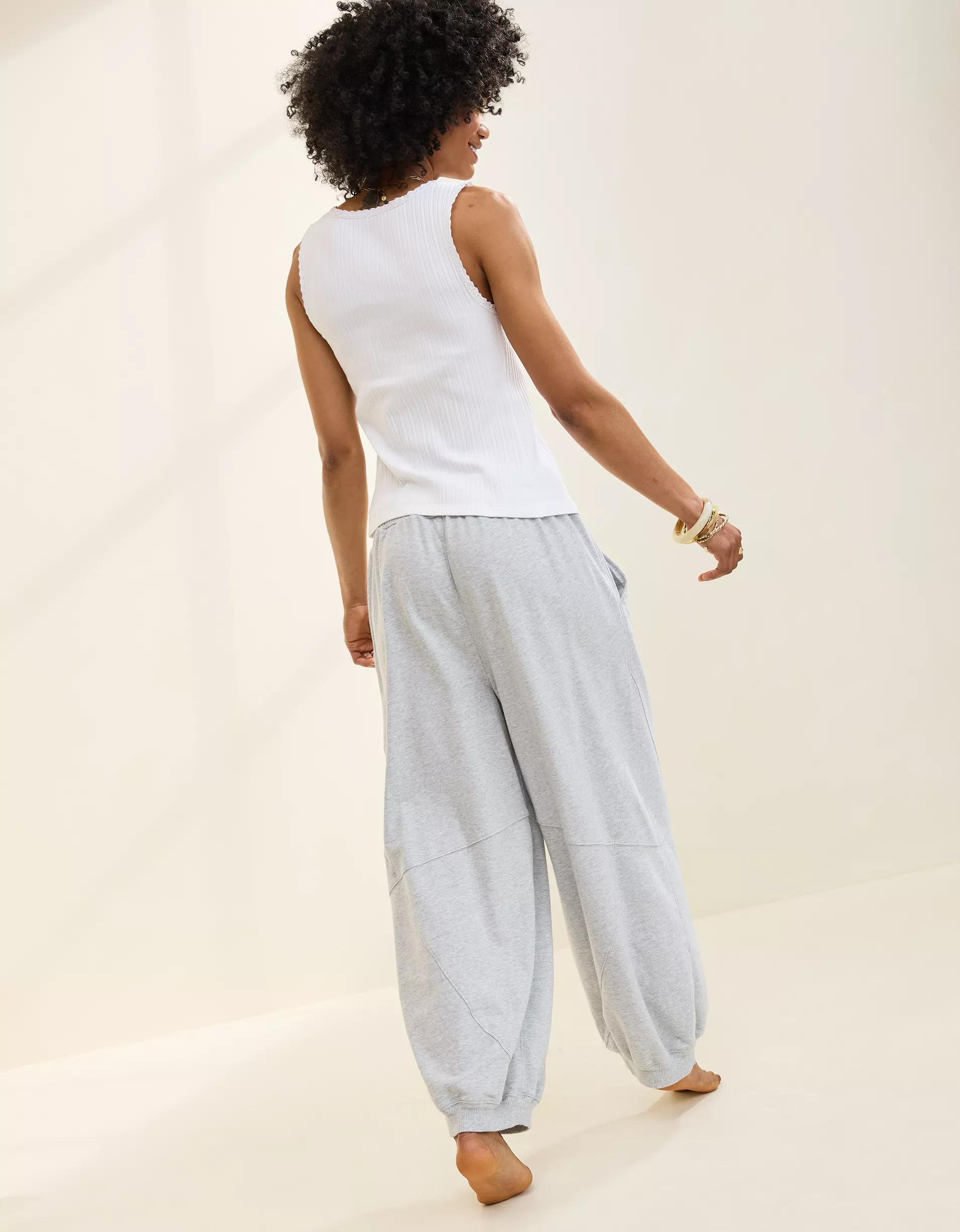 Aerie Baggy Barrel Leg Fleece Pant Product Image