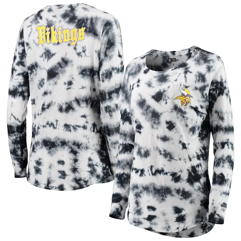 Women's New Era Black Minnesota Vikings Tie-Dye Long Sleeve T-Shirt, Size: XS Product Image