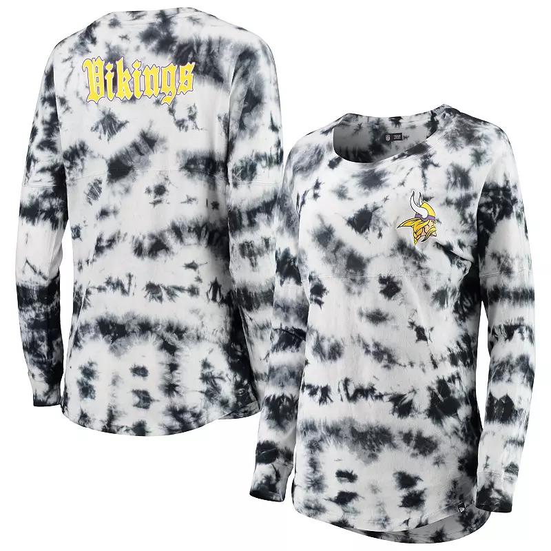 Women's New Era Black Minnesota Vikings Tie-Dye Long Sleeve T-Shirt, Size: XS Product Image