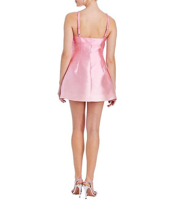 Mestiza New York Aniston Cotton Sateen High Square Neck Sleeveless Bow Mini Dress Product Image