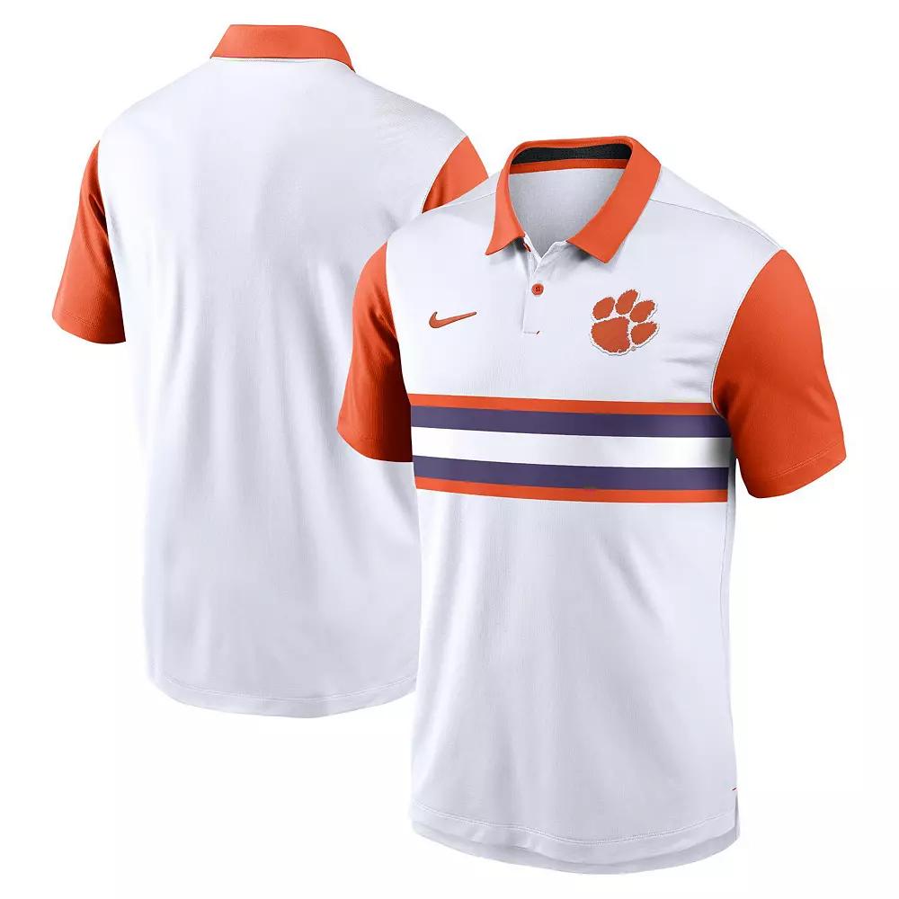 Men's Nike White Clemson Tigers Primetime Campus Vapor Performance Polo,  Product Image