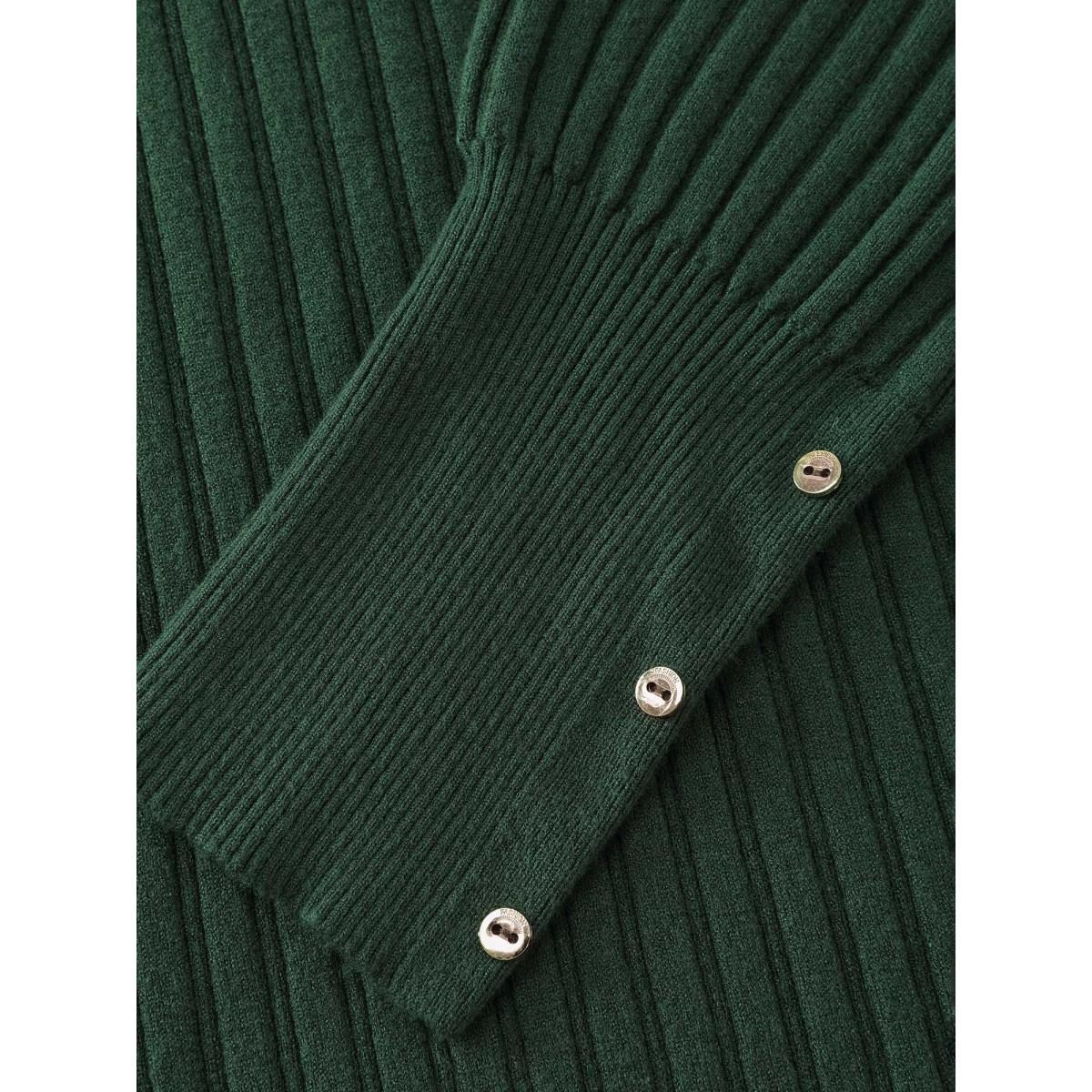 Plus Size Supersoft Stretchy Round Neck Pullover ArmyGreen Women Bodycon Long Sleeve U-neck Elegant Pullovers BloomChic 14-16/1X Product Image