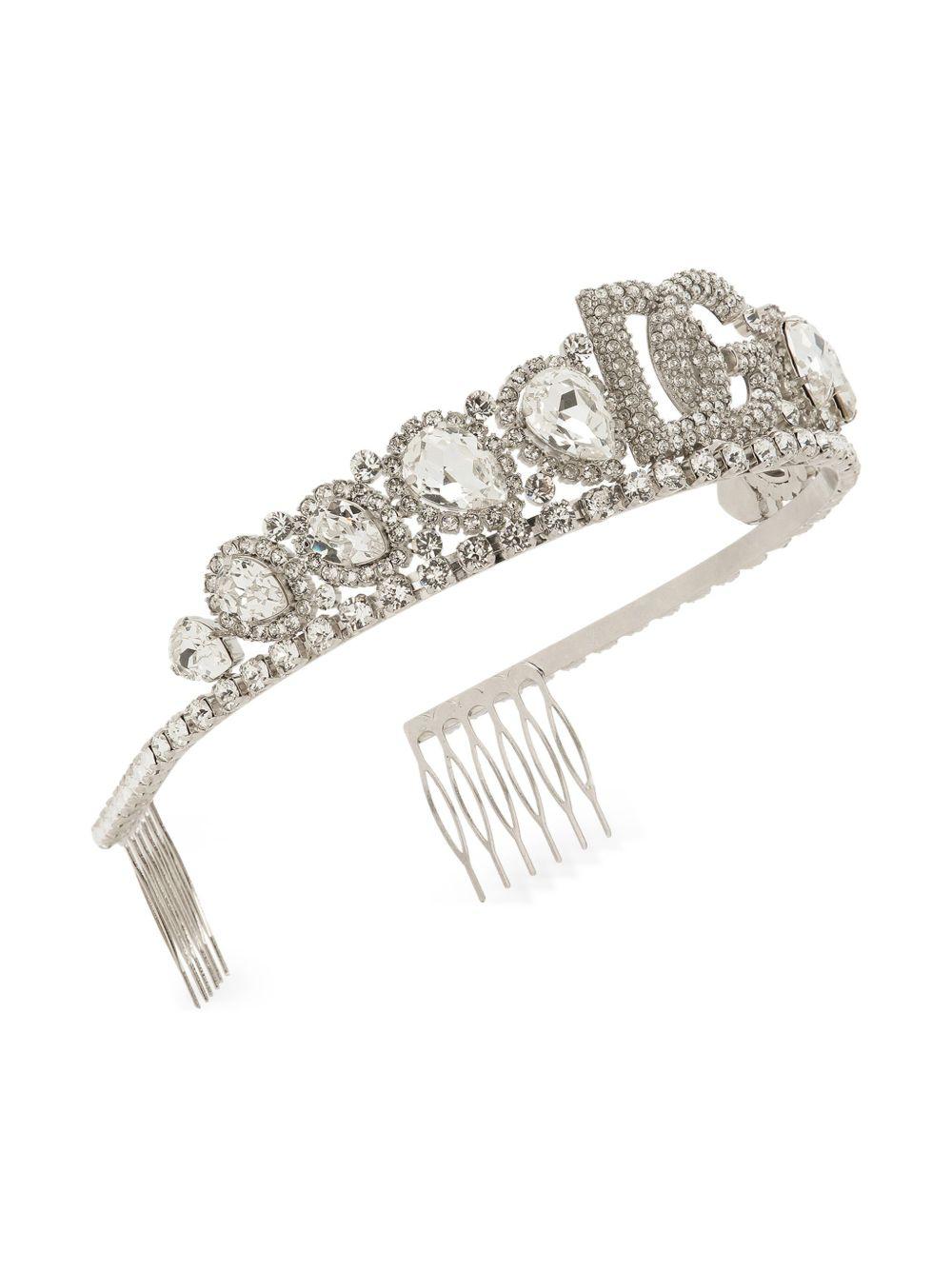 crystal-embellished tiara headband Product Image