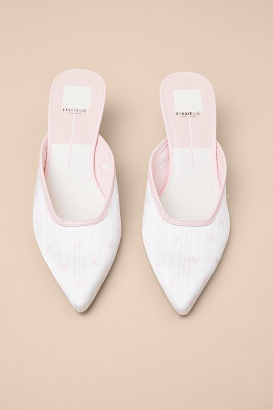 Cleo Pink Floral Satin Pointed-Toe Kitten Heel Pumps Product Image