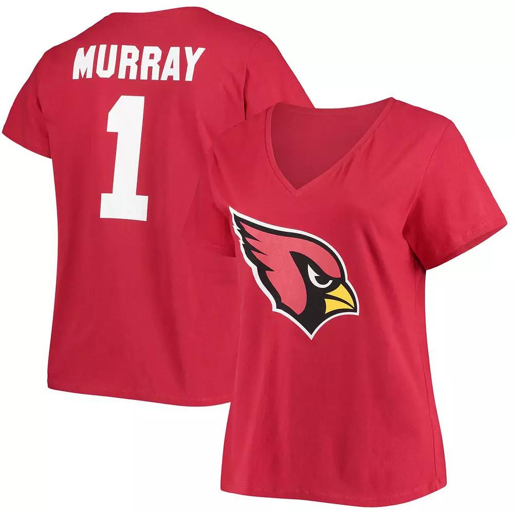 Women's Fanatics Branded Kyler Murray Cardinal Arizona Cardinals Plus Size Name & Number V-Neck T-Shirt, Size: 2XL, Red Product Image