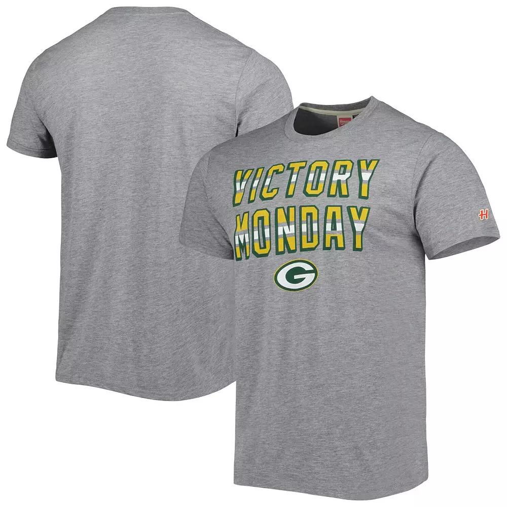 Men's Homage Gray Green Bay Packers Victory Monday Tri-Blend T-Shirt,  Product Image