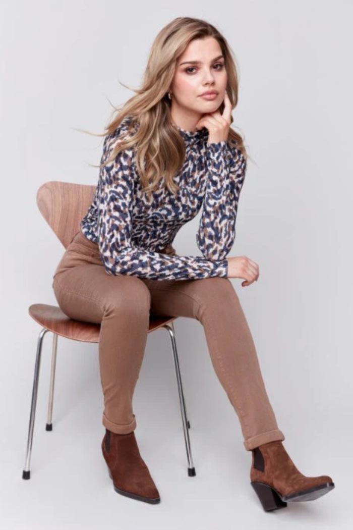 Cuffed Slim Leg Jean Truffle Product Image