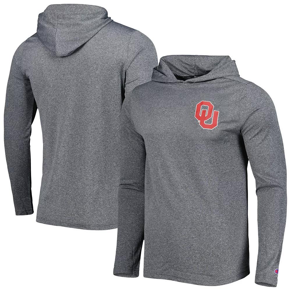 Men's Champion Gray Oklahoma Sooners Hoodie Long Sleeve T-Shirt,  Product Image