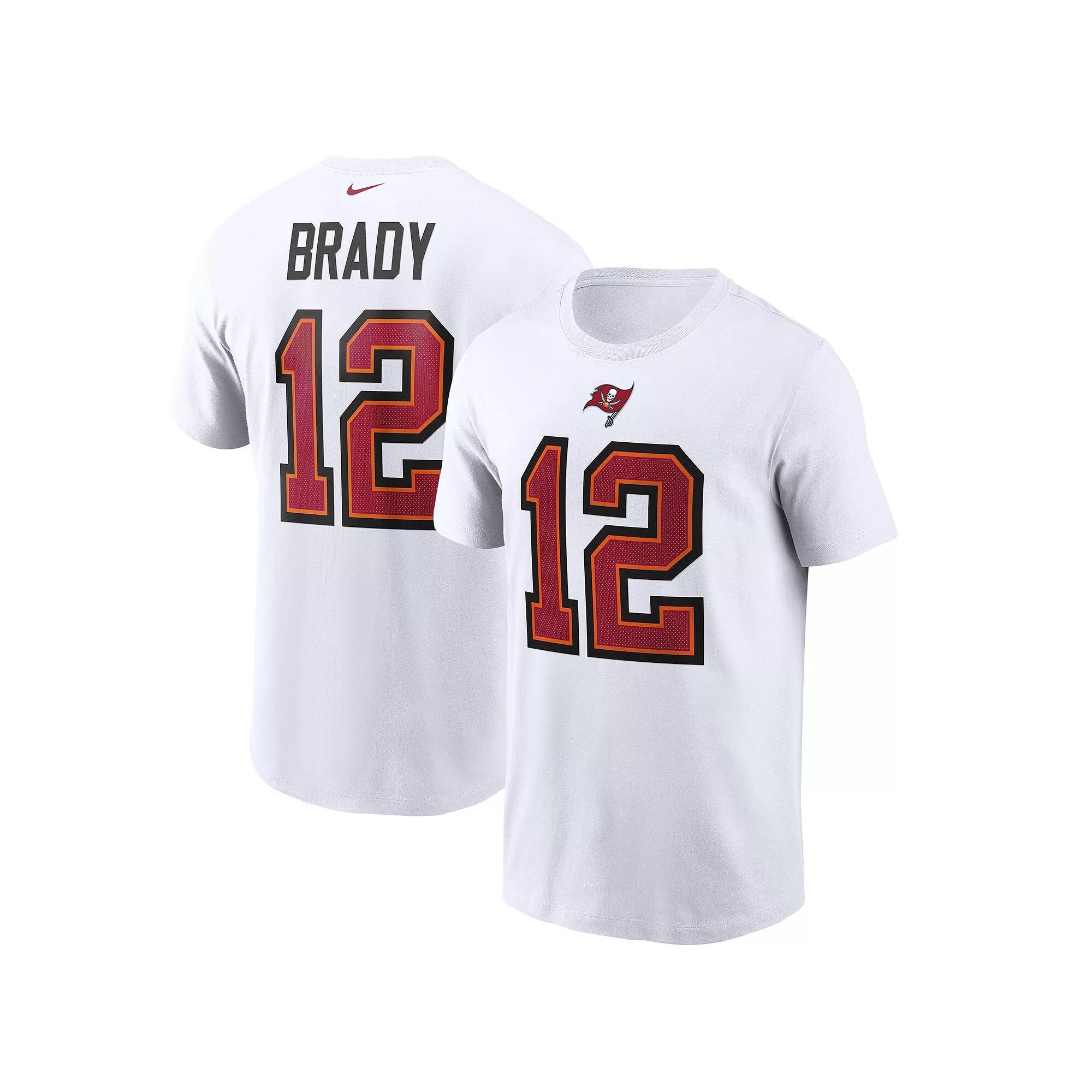 Men's Nike Tom Brady White Tampa Bay Buccaneers Name & Number T-Shirt,  Product Image