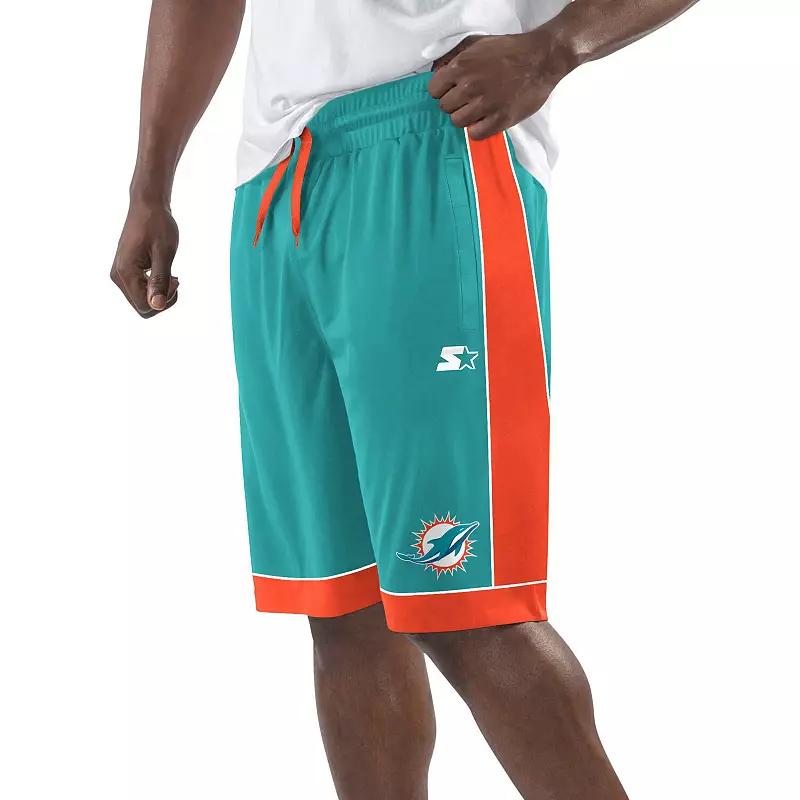 Men's Starter Aqua/Orange Miami Dolphins Fan Favorite Fashion Shorts, Size: XL, Turquoise A Product Image