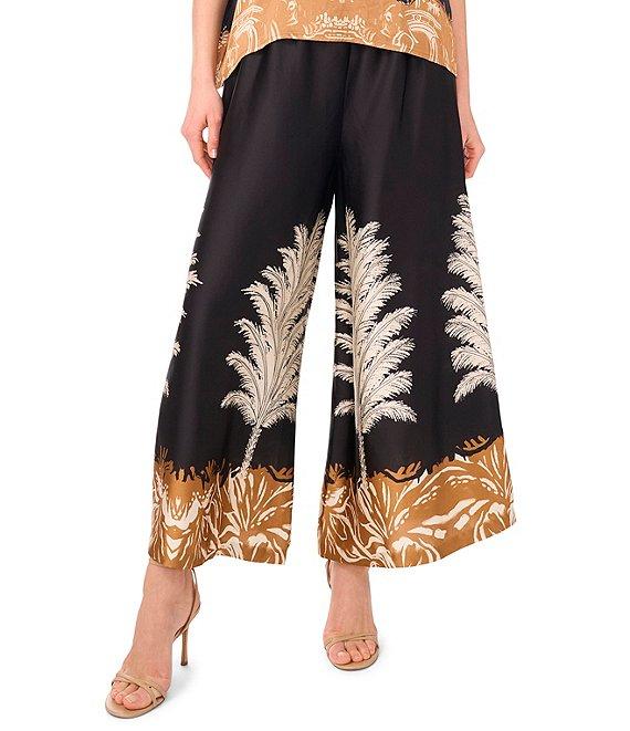 Vince Camuto Leaf Print Wide Leg Ankle Coordinating Pants Product Image