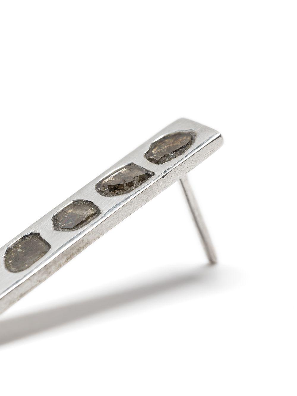 diamond-encrusted silver earring Product Image