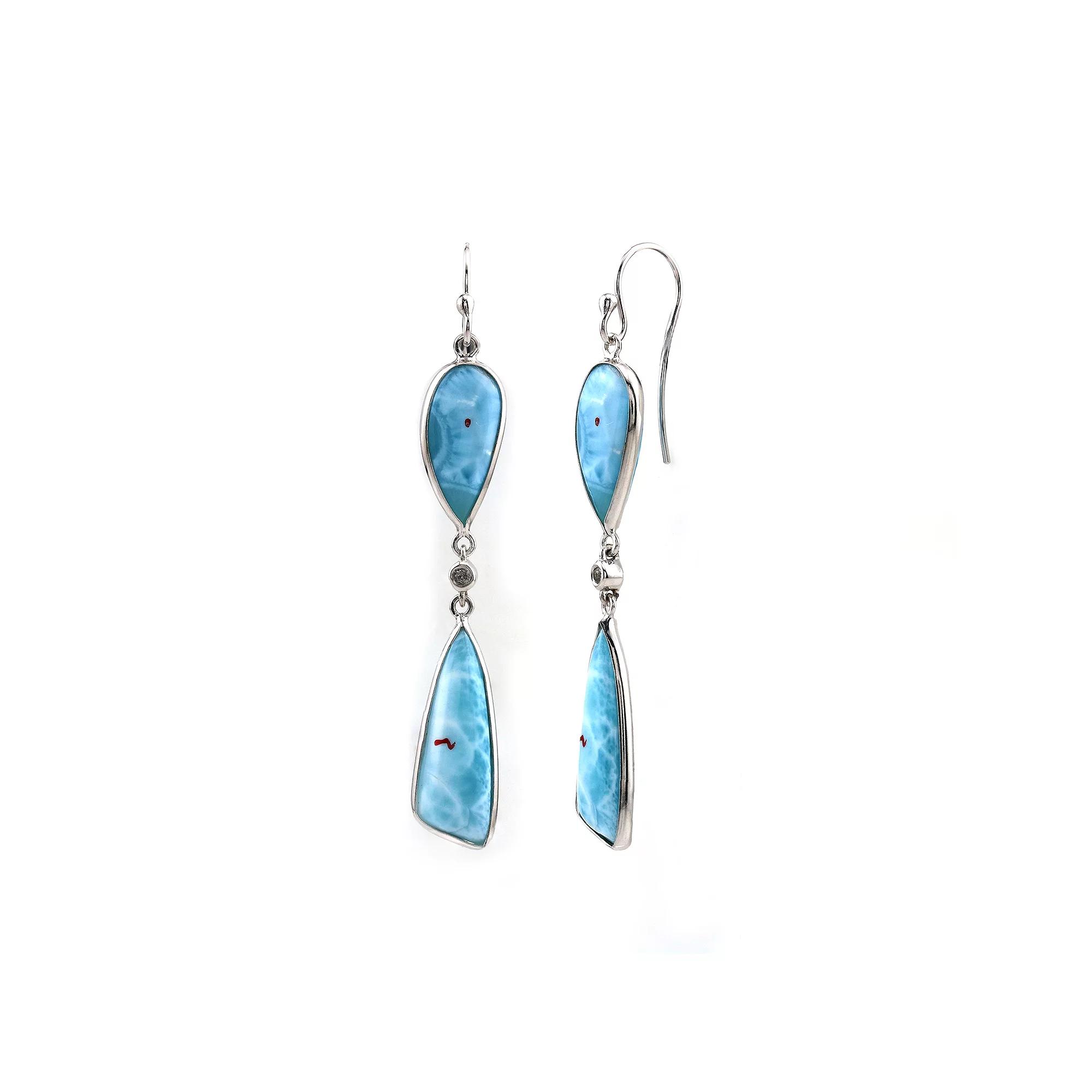 Gemistry Sterling Silver Gemstone Drop Earrings, Women's, Larimar Product Image