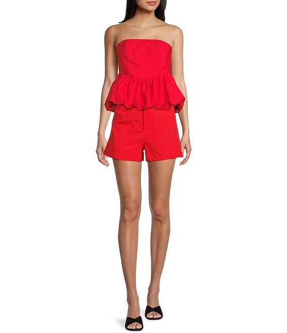 GB Strapless Pullover Bubble Hem Peplum Top Product Image