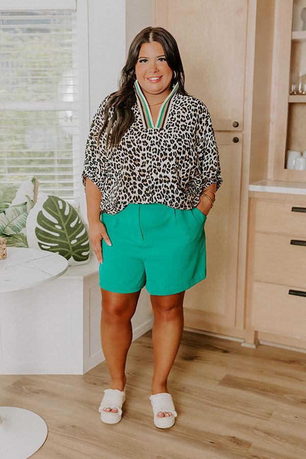 Ready To Remix High Waist Shorts In Green Curves Product Image