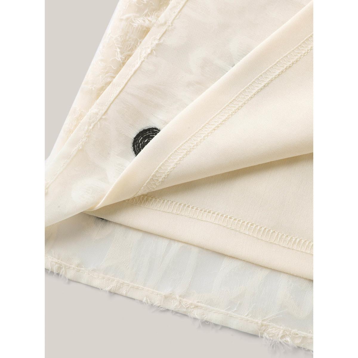 Plus Size Beige Textured Dots V-Neck Puff Sleeve Blouse Women Timeless Short sleeve V-neck Elegant Blouses BloomChic 26/4X Product Image