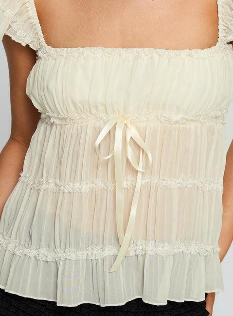 Brighter Than Stars Tiered Top Cream Product Image