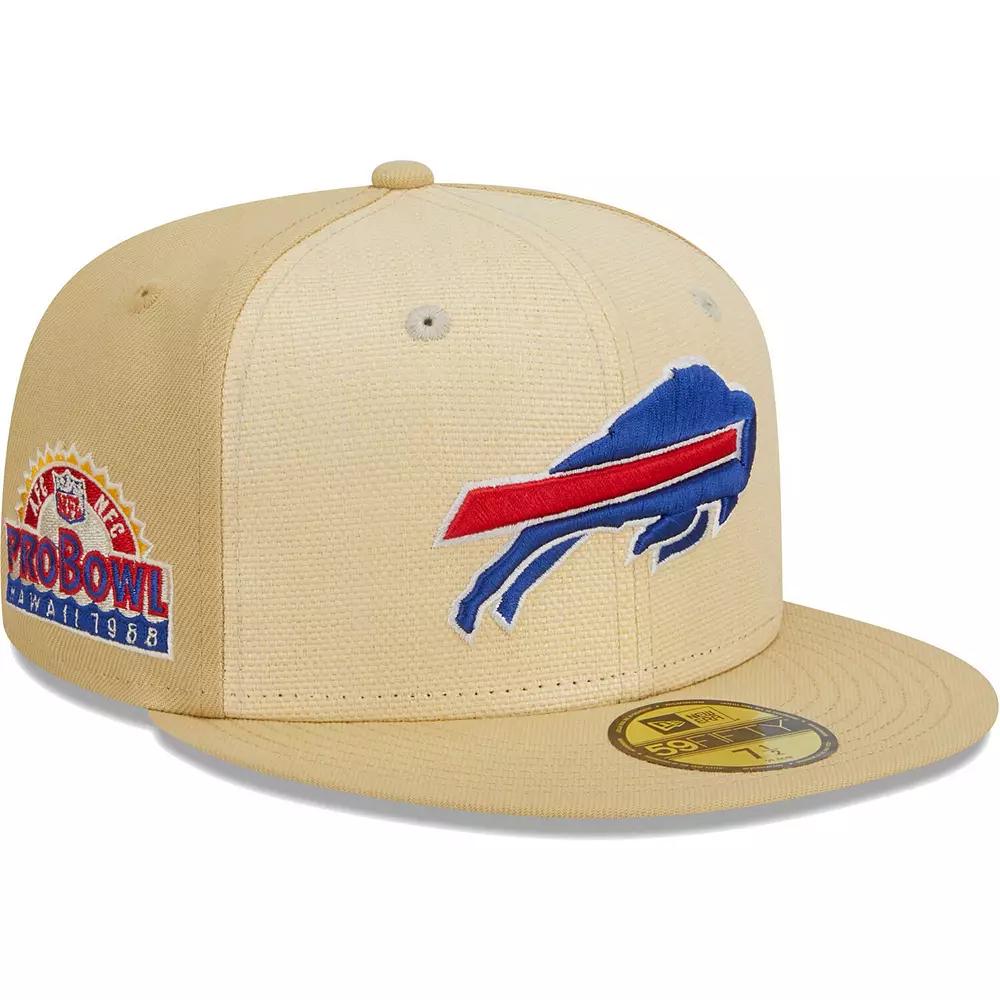 Men's New Era Khaki Buffalo Bills Raffia Front 59FIFTY Fitted Hat, Size: 7 1/4, Beig K Product Image