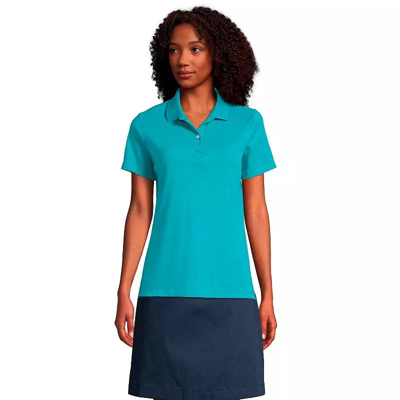 Women's Lands' End School Uniform Short Sleeve Interlock Polo Shirt,  Product Image