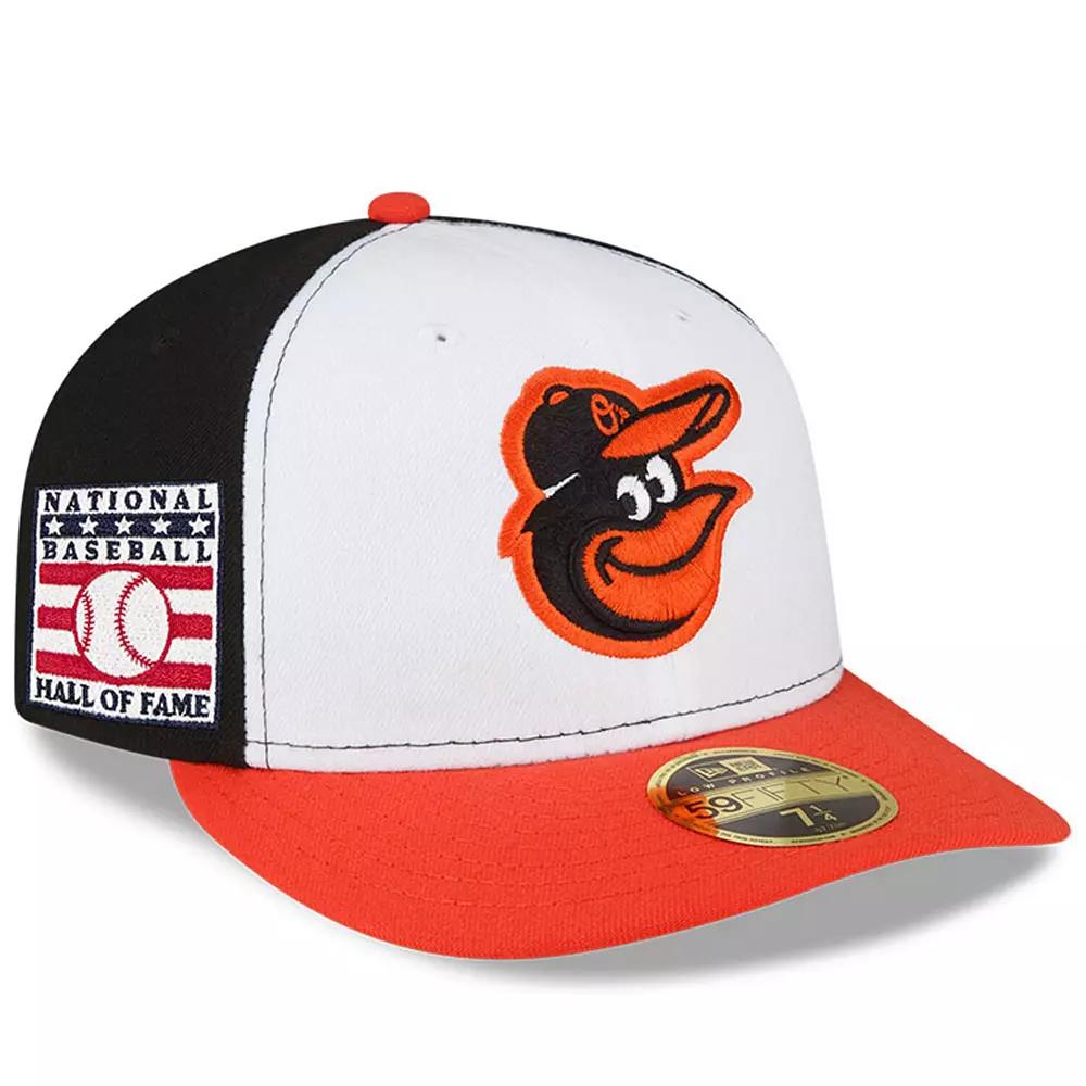 Men's New Era White/Orange Baltimore Orioles National Baseball Hall of Fame Low Profile 59FIFTY Fitted Hat, Size: 7 1/8 Product Image