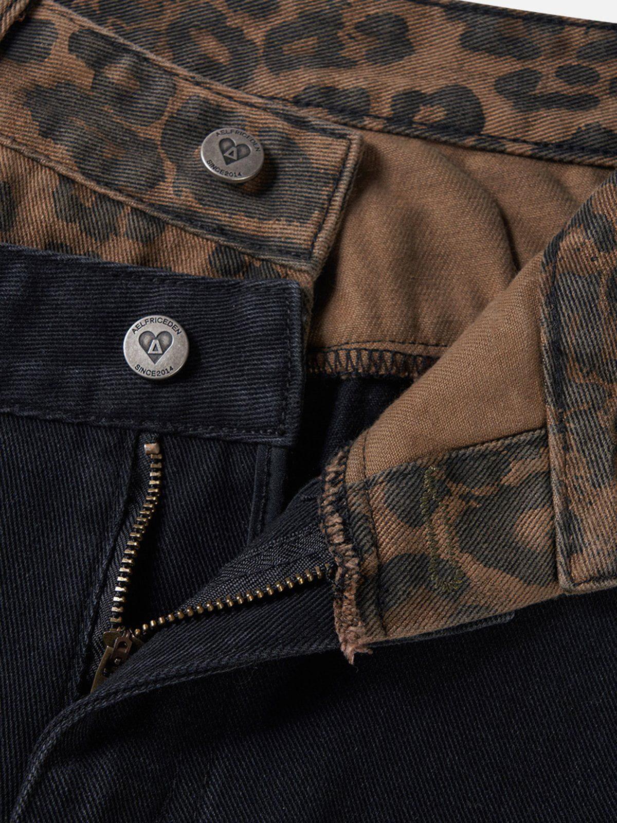 Aelfric Eden Leopard Double Waist Baggy Jeans Product Image