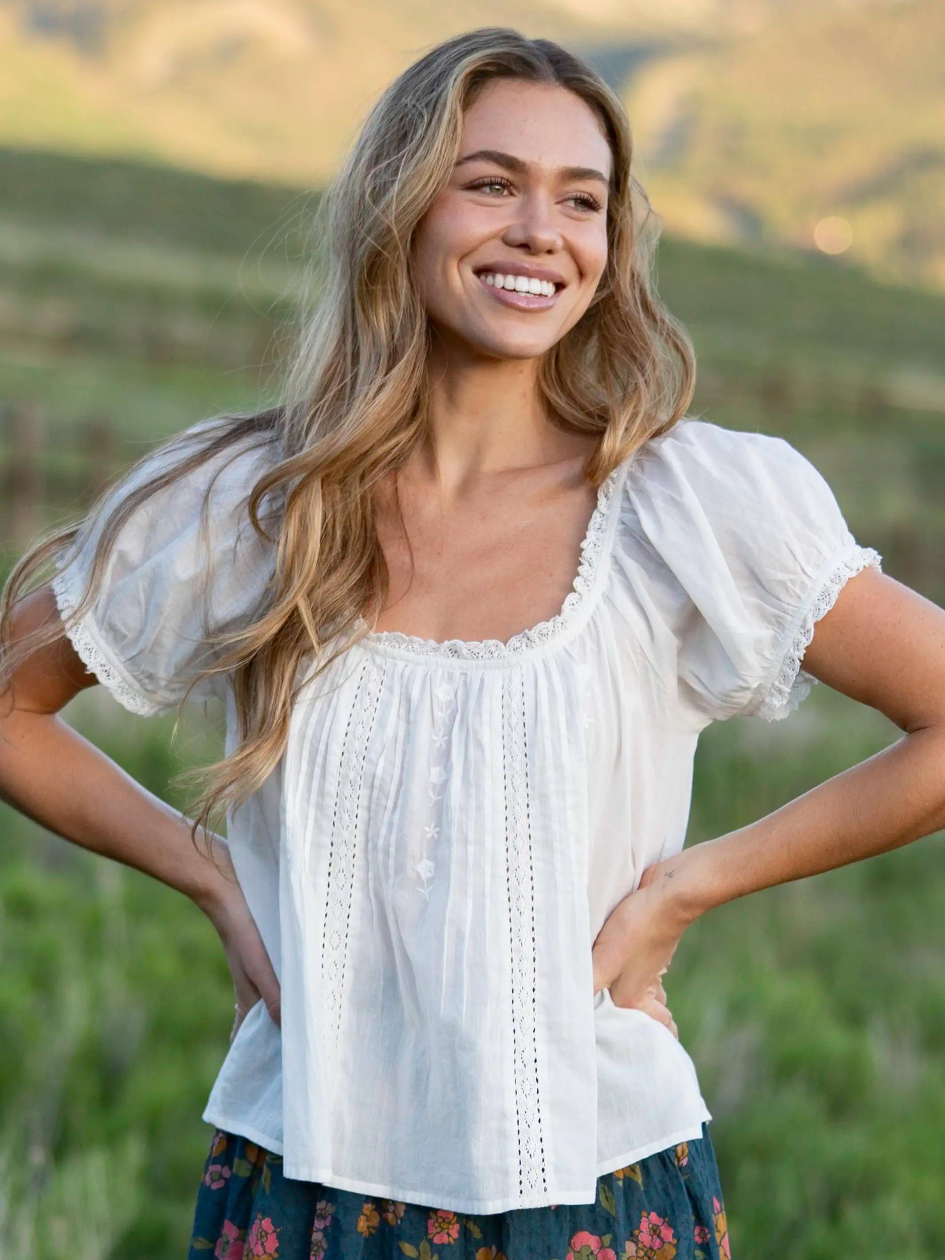 Sweet Nothings Embroidered Cotton Top - Sage Product Image