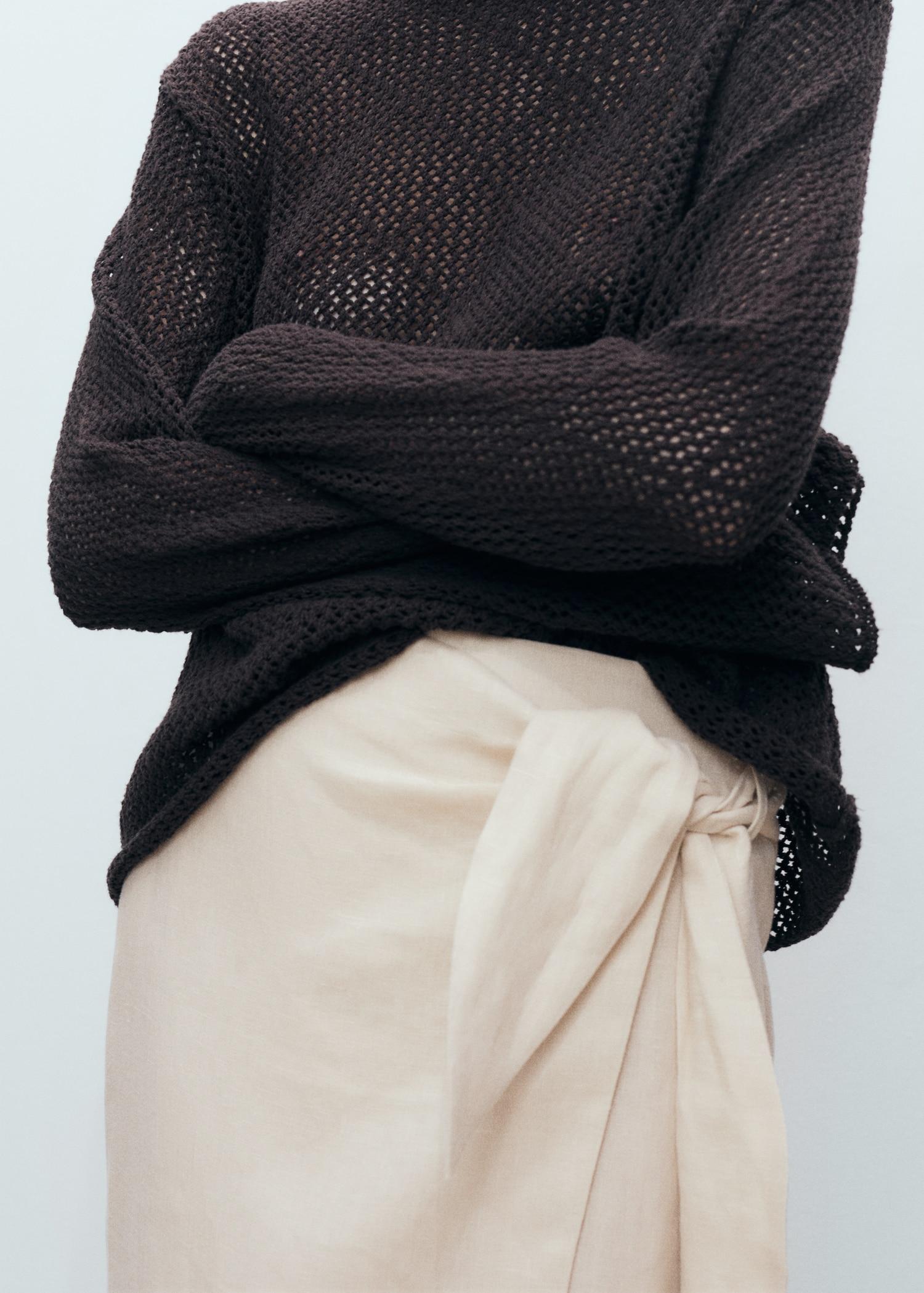 Linen sarong skirt - Women | MANGO USA Product Image