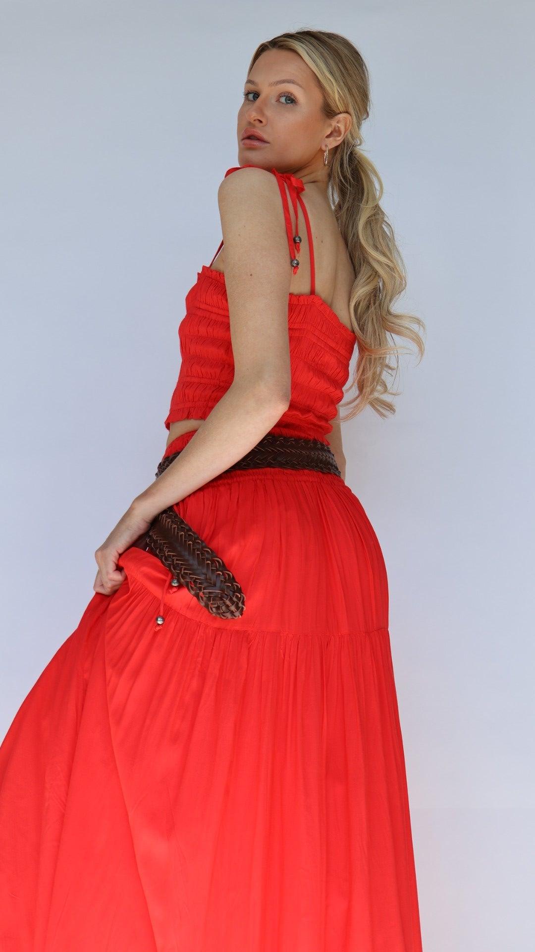 Strap Tie Smocked Crop Cami Product Image