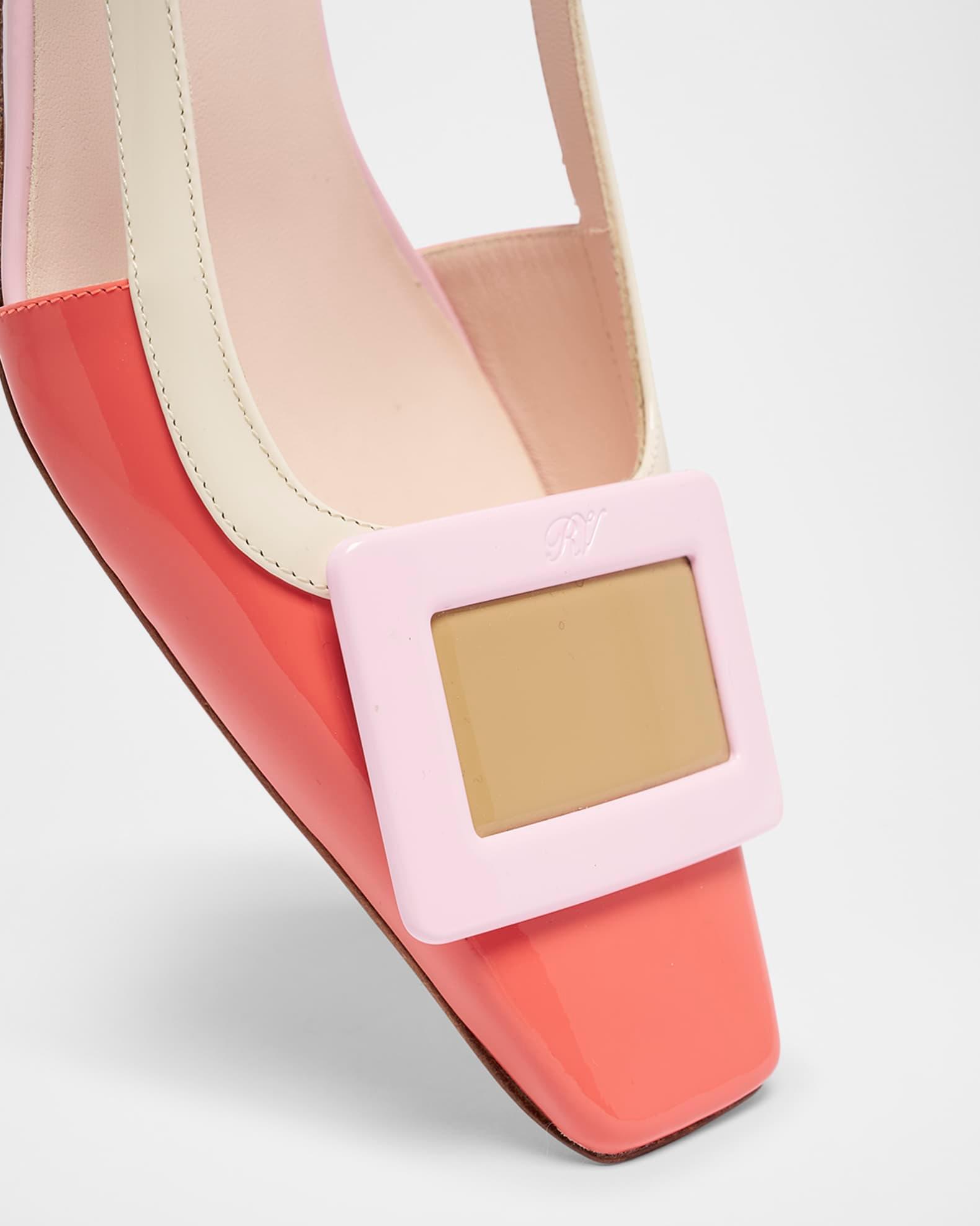 Colorblock Patent Leather Slingback Pumps Product Image