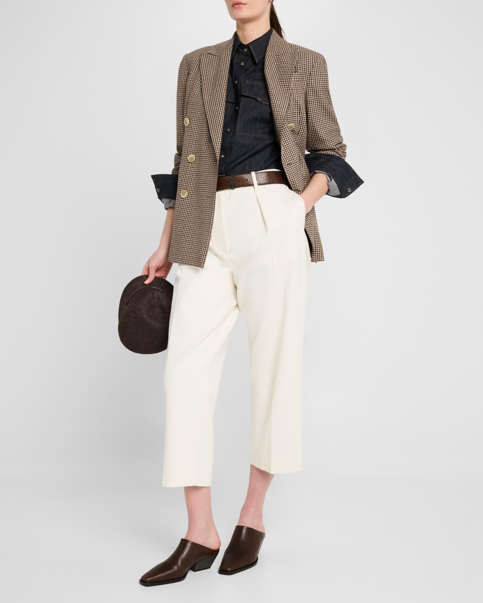 Double-Breasted Check Blazer Product Image